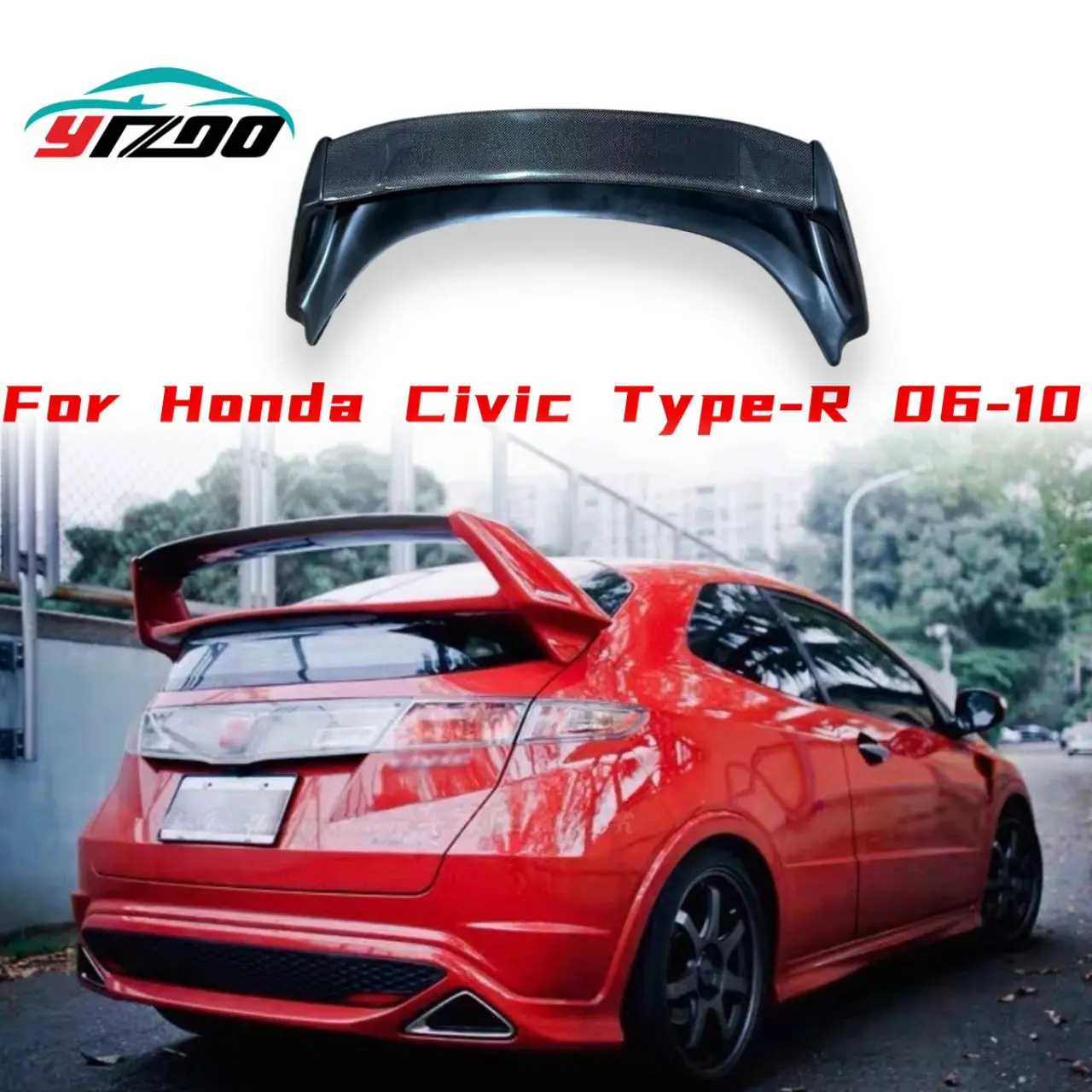 

Carbon Fiber+FRP Unpianted Wing Lip For Honda Civic FN2 (2006-2010) Type R Seeker Carbon Fiber Rear Spoiler