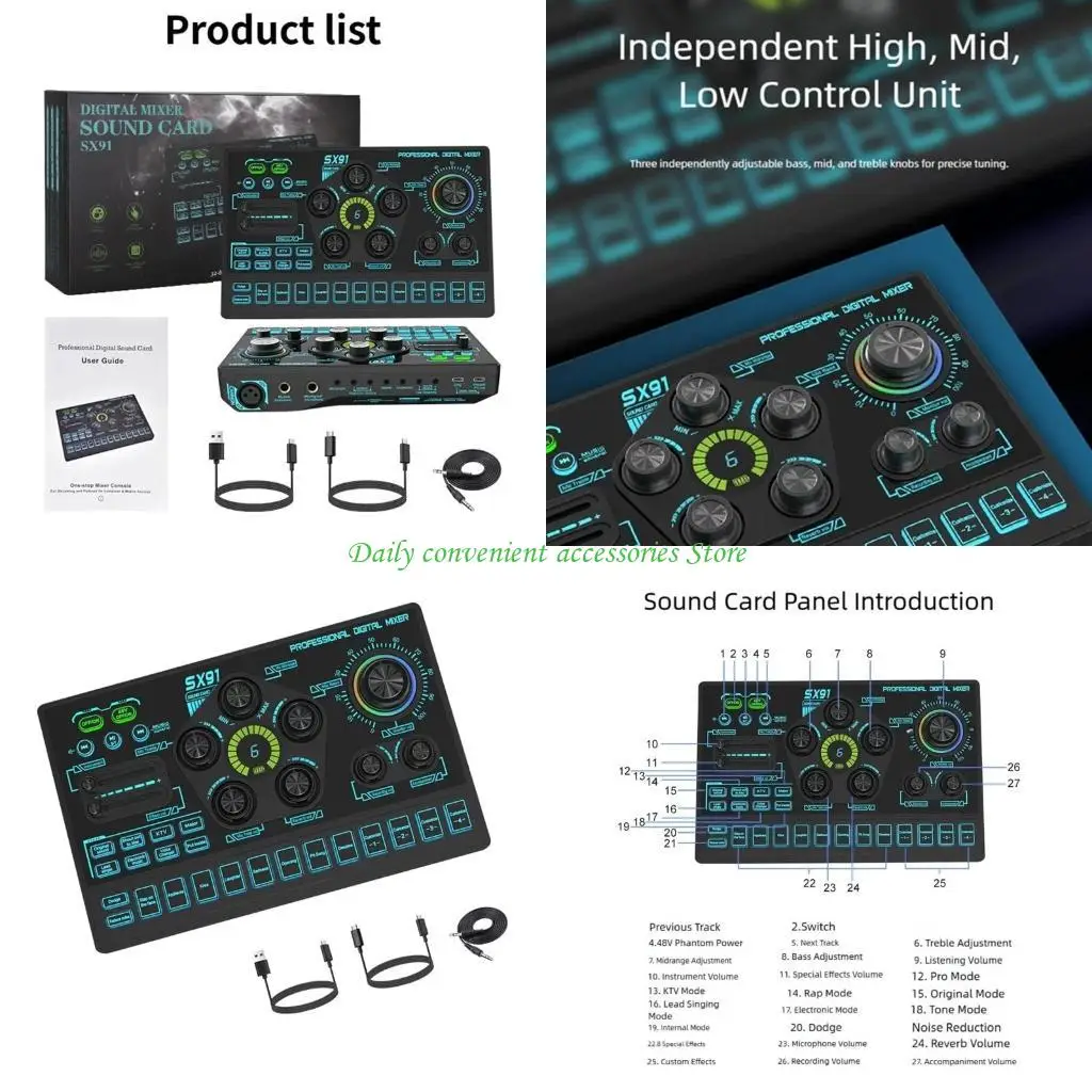 97QB USB-Hörgerät mit Geräuschunterdrückung für klares Live-Streaming auf Computern mit einfachen Setups für eine schnelle