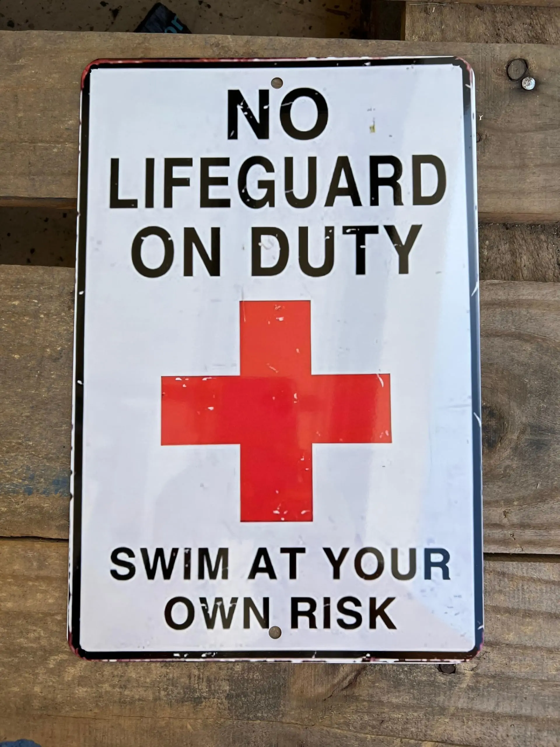 No lifeguard on duty Tin Sign Retro Vintage Wall Plaque Vintage Metal Signs ,de27saA170