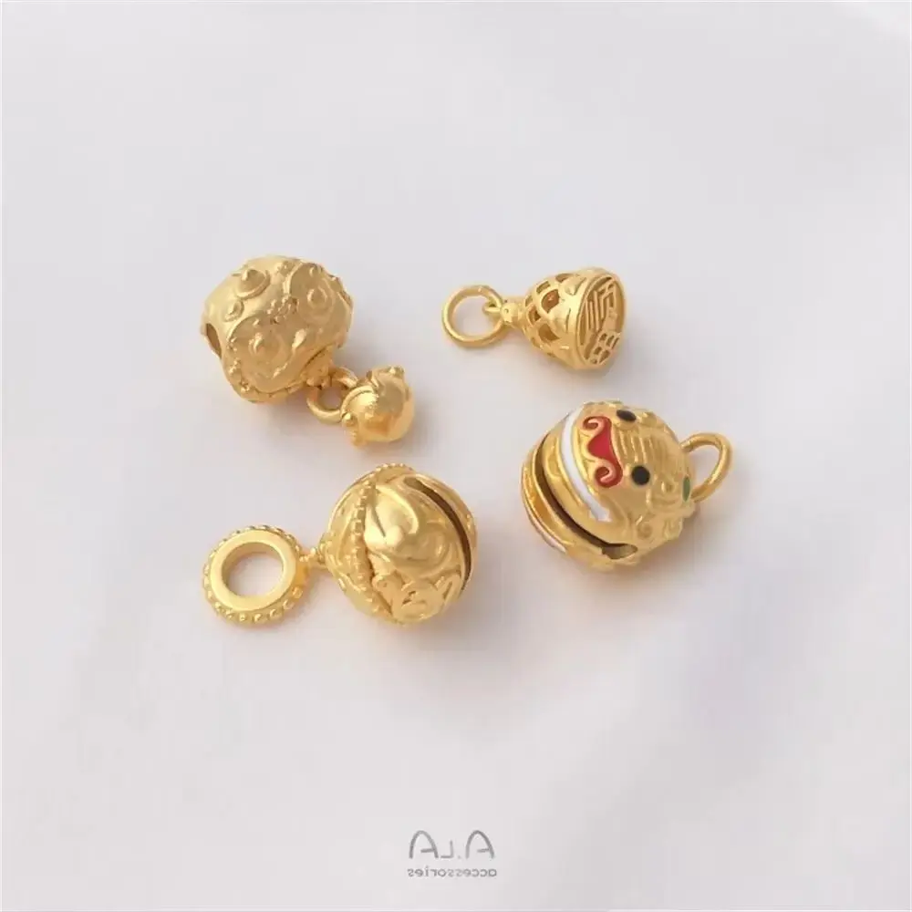 Vietnam strong bao color sand gold huffing gold beast bell pendant will ring lion lion hand rope necklace DIY high-end pendant