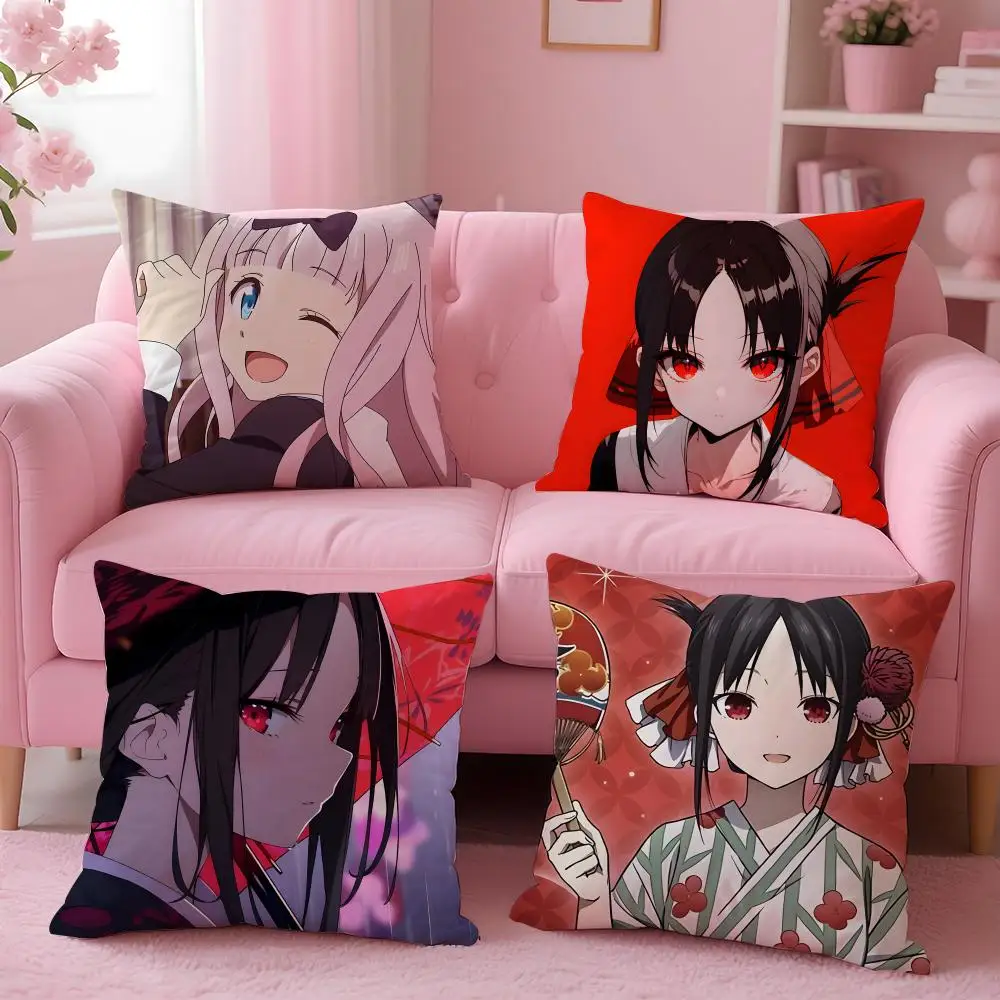 Anime Kaguya-sama Love Is War Cushion Cover Cushion Cover Set 4Pcs 50x50 45x45 40x40 Pillowcase Decorative Sofa Home Decor