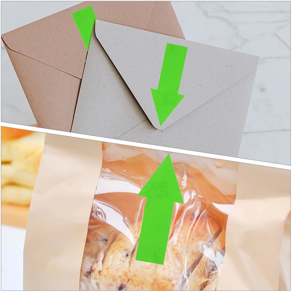 2pcs Fluorescent Arrow Stickers 7x3cm Sealing Labels for Envelopes DIY Boxes Gifts Baking Packaging Decorative
