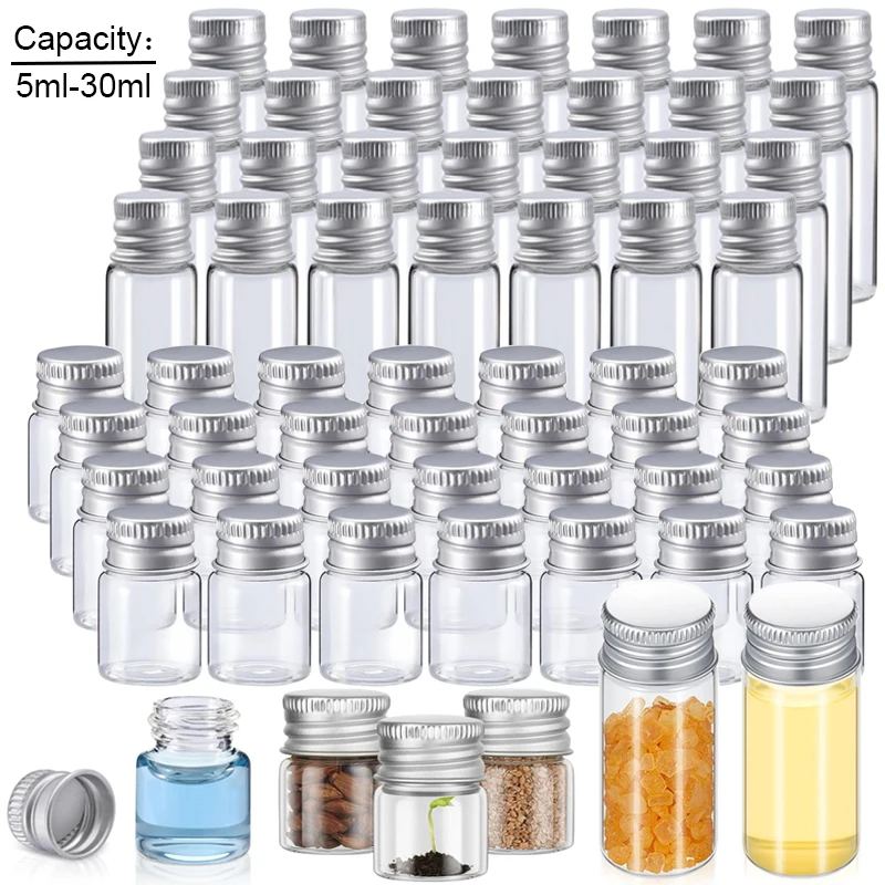 5ml 6ml 7ml 10ml 15ml 25ml 30ml szklany słoik z aluminiową pokrywką pusta szklana butelka pusta butelka mały słoik szklany szklany słoik z zakrętką