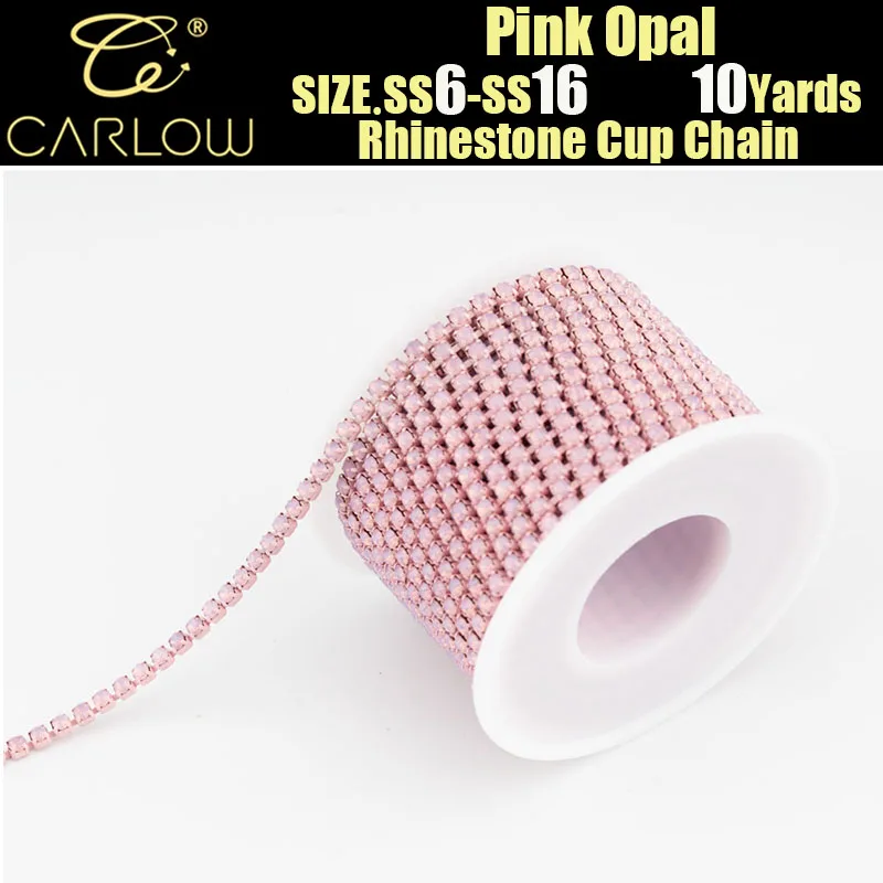

CARLOW 10 ярдов/рулон SS6 SS8 ss16 розовый опал горный хрусталь изготовление ювелирных изделий горный хрусталь цепочка чашки для украшения одежды ZL-103