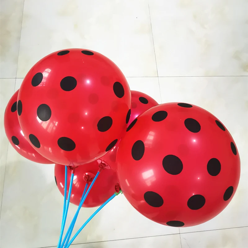 12inch Ladybug Latex Balloon 2.8g Red Ballon Black Spot Balloon Red Wave Point Balloon Wedding Party Decoration Polk Dot Ballons