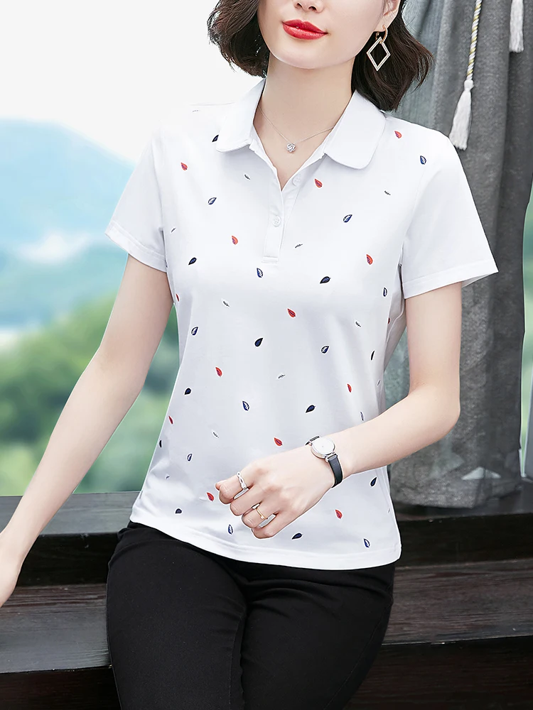 

Slim Fit ort Sve irt for Middle-Aged And ly Women Faionable Casual Spor T-irt Mom Top Summer Thin Model