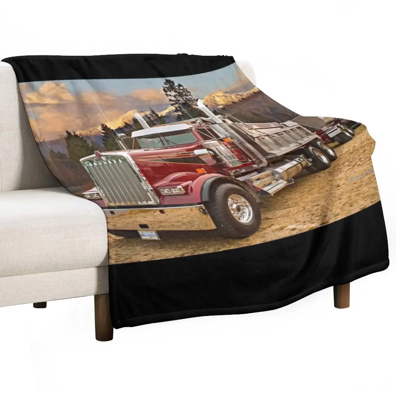 

Kenworth End Dump and Mission Moutains Throw Blanket Extra Large Throw blankets ands warm winter warm for winter Blankets