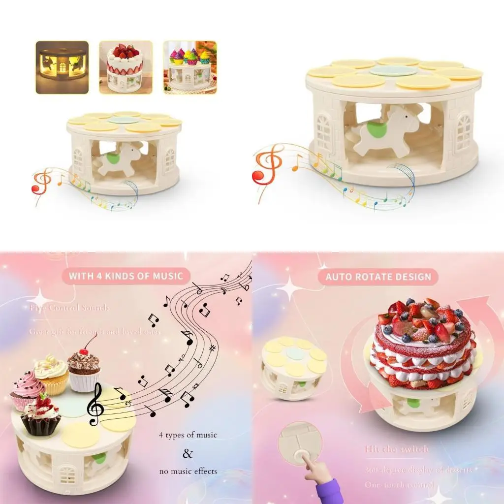 

QX2E Двухслойная автоматическая вращающаяся машина для приготовления десертов с музыкой, 8 лотков для свадьбы