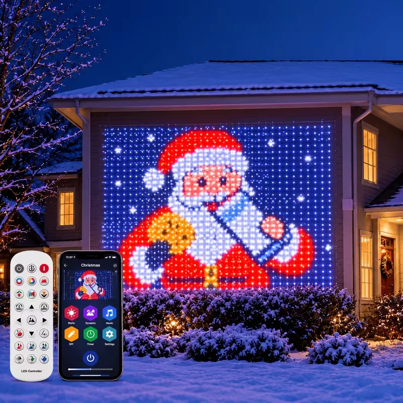 Smart LED Curtain Lights RGB Light String App Control Waterproof DIY Fairy Light USB Plug Text Pattern for Party Room Decoration