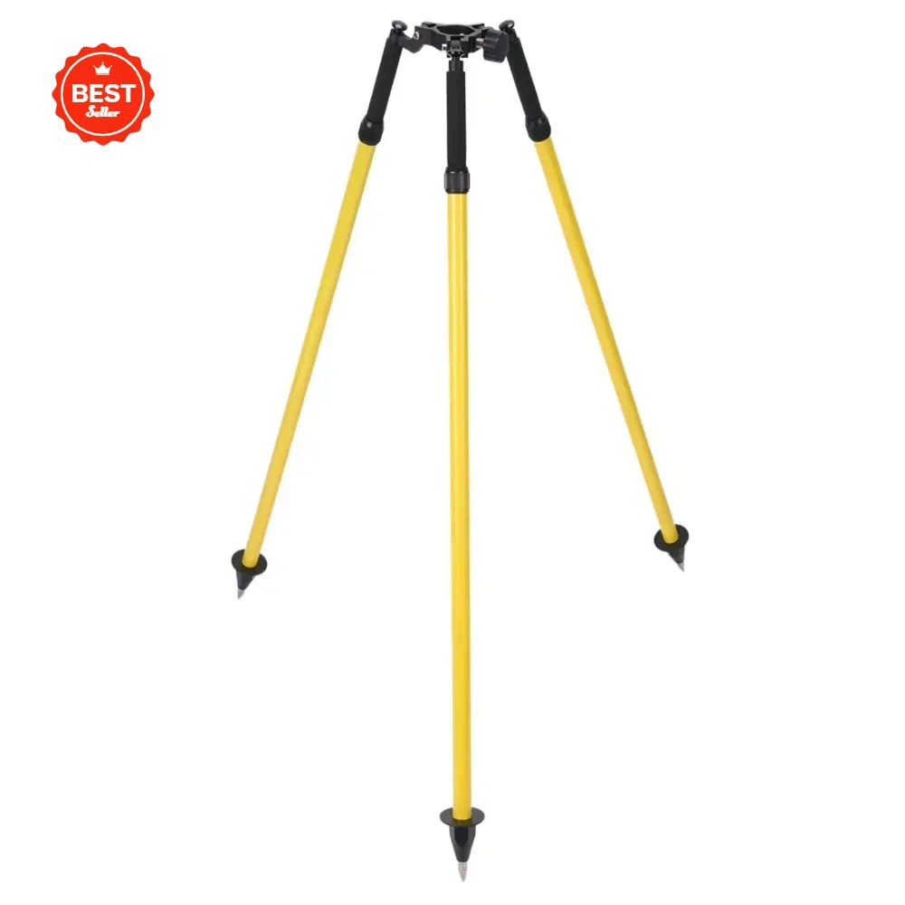 Yellow DZ33A Prism Pole Tripod for Land Surveying Equipment Thumb Release Stable and Durable Design