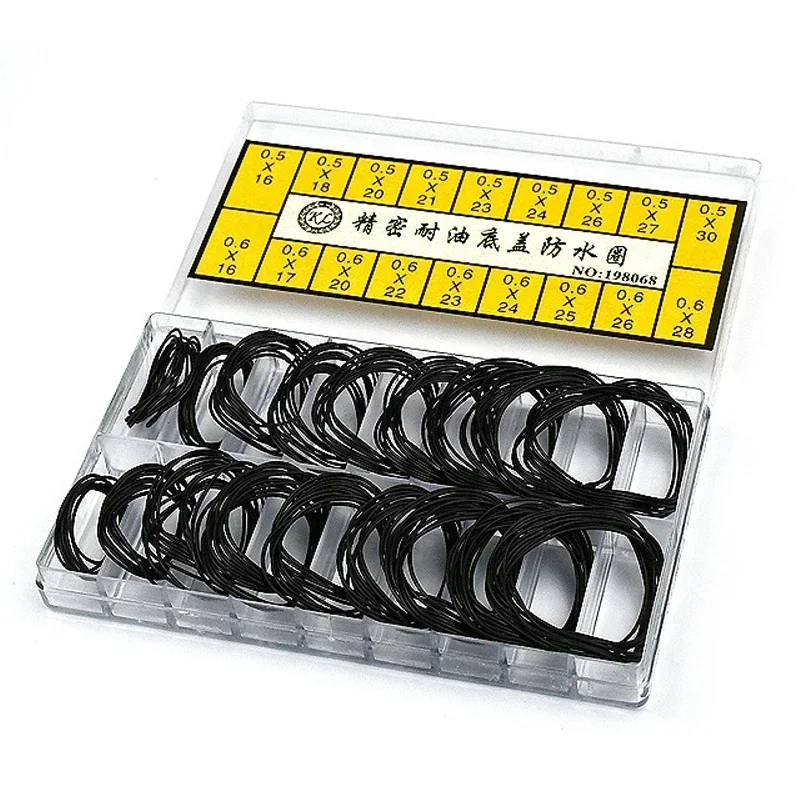 Top end 200Pcs Watch Back Case Rubber Waterproof O-Ring Gasket Repair Tools for Watchmaker Thickness 0.5Mm/0.6Mm High End Boxed