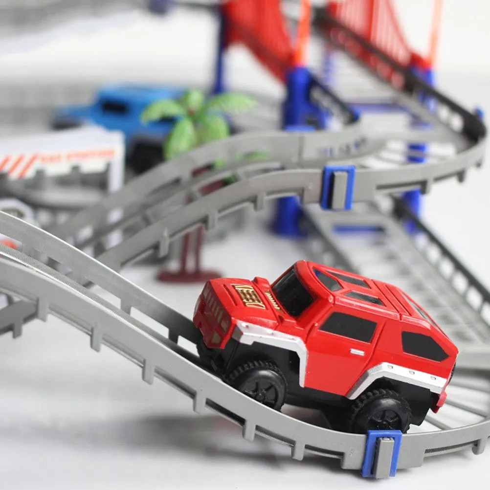 

73Pcs DIY Electric Car Track Set Kids Educational Race Track Grey Colors Imaginative Play Gift