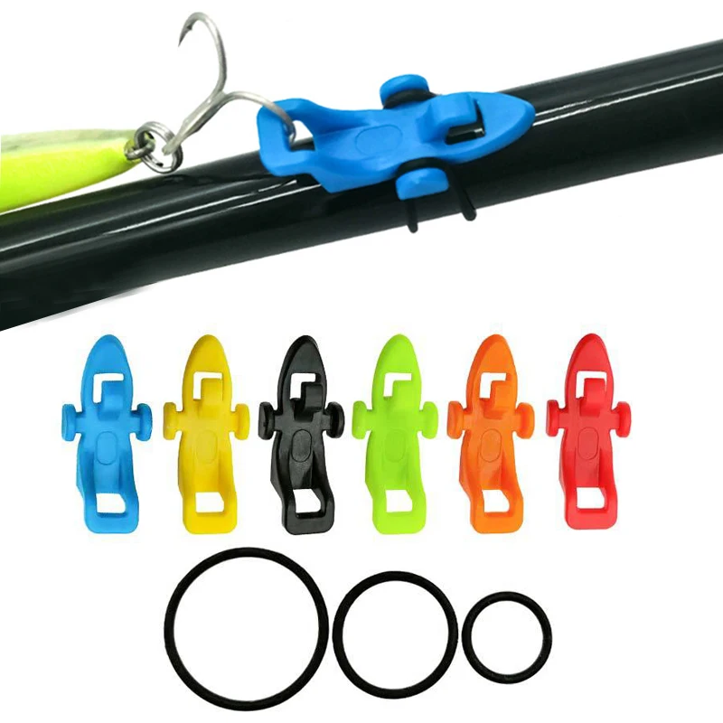 1Set Fishing Hook Keeper Lure Bait Holder With Rubber Rings for Fishing Rod Fishing Gear Portable Accessories Fixed Bait