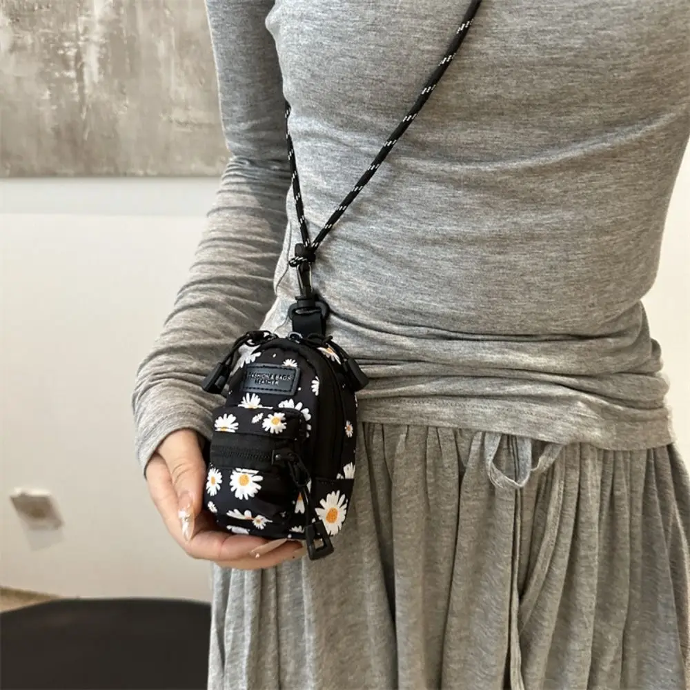 

Cute Coin Pouch Canvas Coin Purse Cherry Lanyard Small Wallet Little Daisy Korean Style Mini Storage Bag Earphone Bag