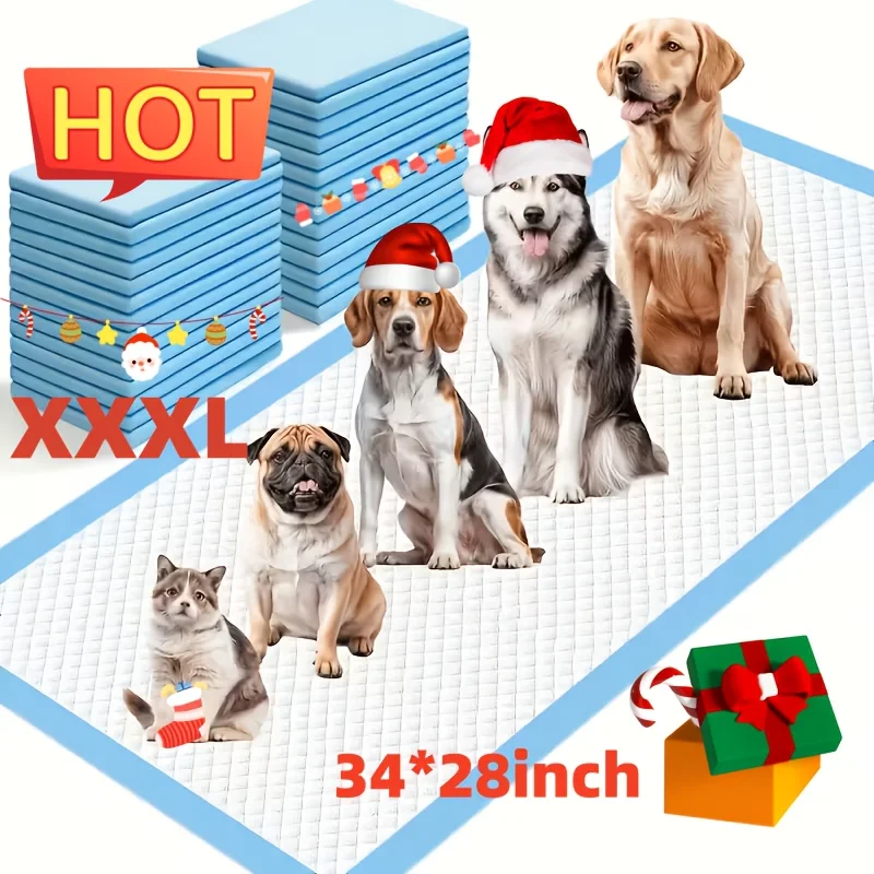 

34" X 28" XXXXL Super Absorbent Dog Pee Pads - Leak-Proof, Odor-Control, Disposable Pet Piddle Pads for Easy Potty Training And Accidents - Perfect for Dogs, Puppies, Cats, Different Pet Urine Pads, Pet Supplie,, 10.58LB/bag JUYHGV