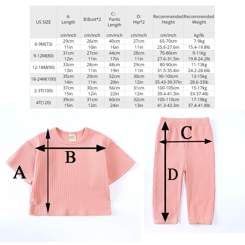 2026 sommer Junge Mädchen Rippen Stricken Outfits Solide Baumwolle Lounge T-shirt + Hosen Für Kleinkind Kinder Casual Kleidung Kinder outsuit – Detail 1