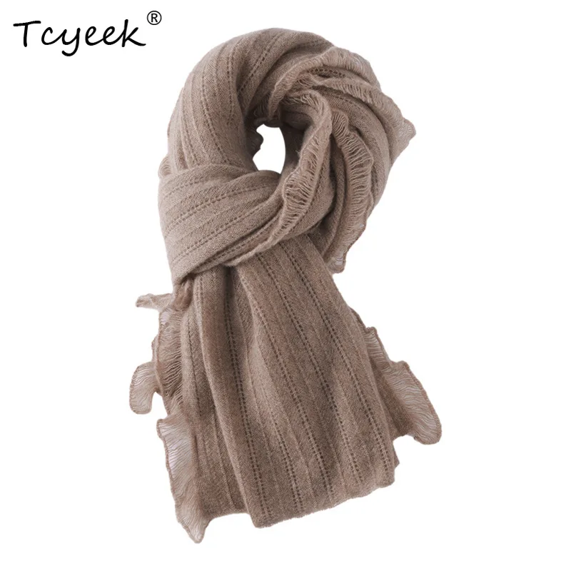 

Tcyeek, 100%Pure Cashmere Elegant Scarf, Women Gift Tassels Fleece, Soft Fashion Warm Daily Scarf, 2024 Autumn Winter A48917QM