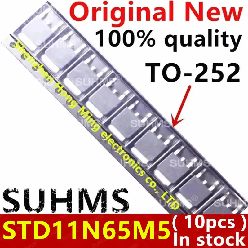 (10 stuk) 100% Nieuwe STD11N65M5 11N65M5 11N65 TO-252 Chipset