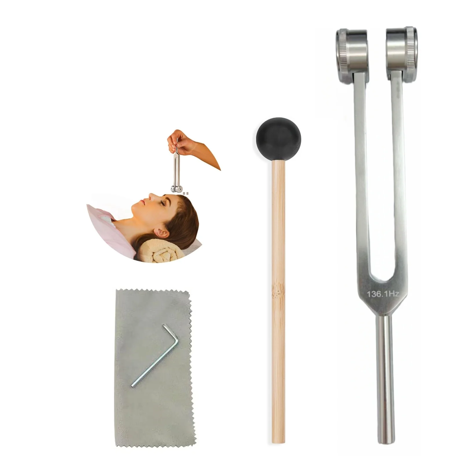 136.1Hz Tuning Fork, Precise Frequency- Durable Metal Design/ for Healing, Meditation, Chakra Balancing, Yoga Sound Therapy