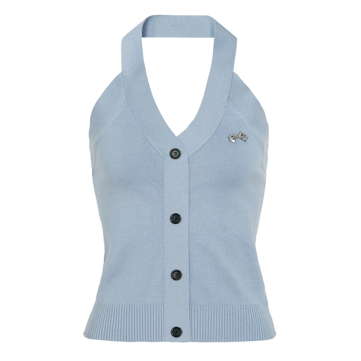 New Fashion Women Knitted Sleeveless Hanging Neck Vest Summer Commuter Slim Fit Strap Top Trendy