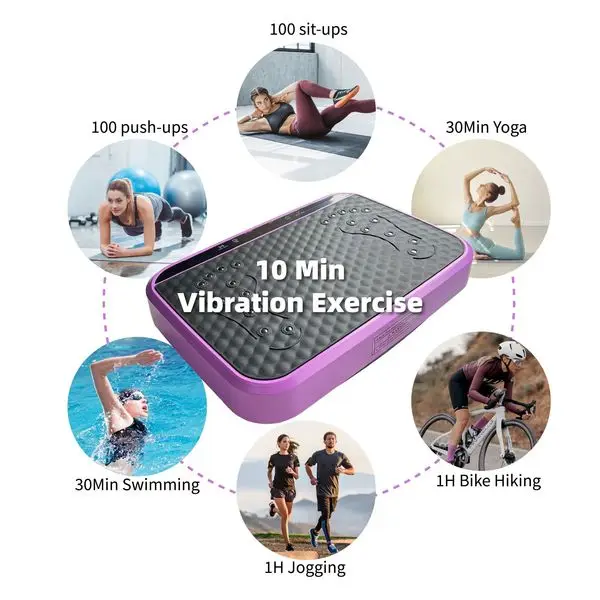 Vibration Plate Exercise Machine, Whole Body Fitness Platform for Lymphatic Drainage, Vibrating Shaker Board with 120 Speed Leve