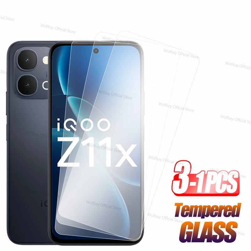 

1/2/3 шт. закаленное стекло для vivo iQOO Z11x, защитная пленка для экрана vivo iQOO Z11x, защитное стекло с полным клеевым покрытием для телефона vivo iQOO Z11x