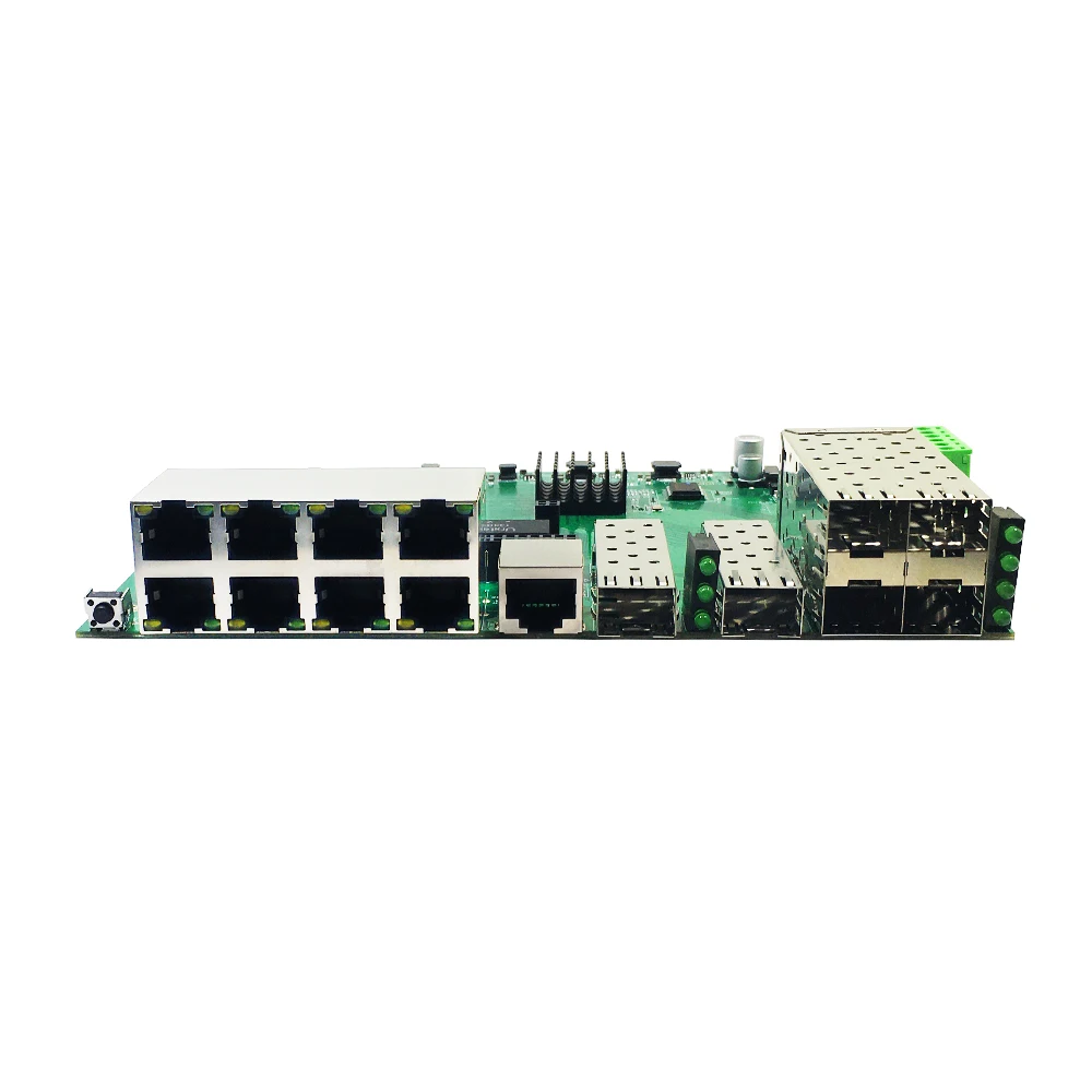 BCM53128 POE 플러스 이더넷 포트, 8x10, 100, 1000Mbps, 4x2.5G SFP +, 2x10G SFP +, PCBA, RJ-45 관리 스위치