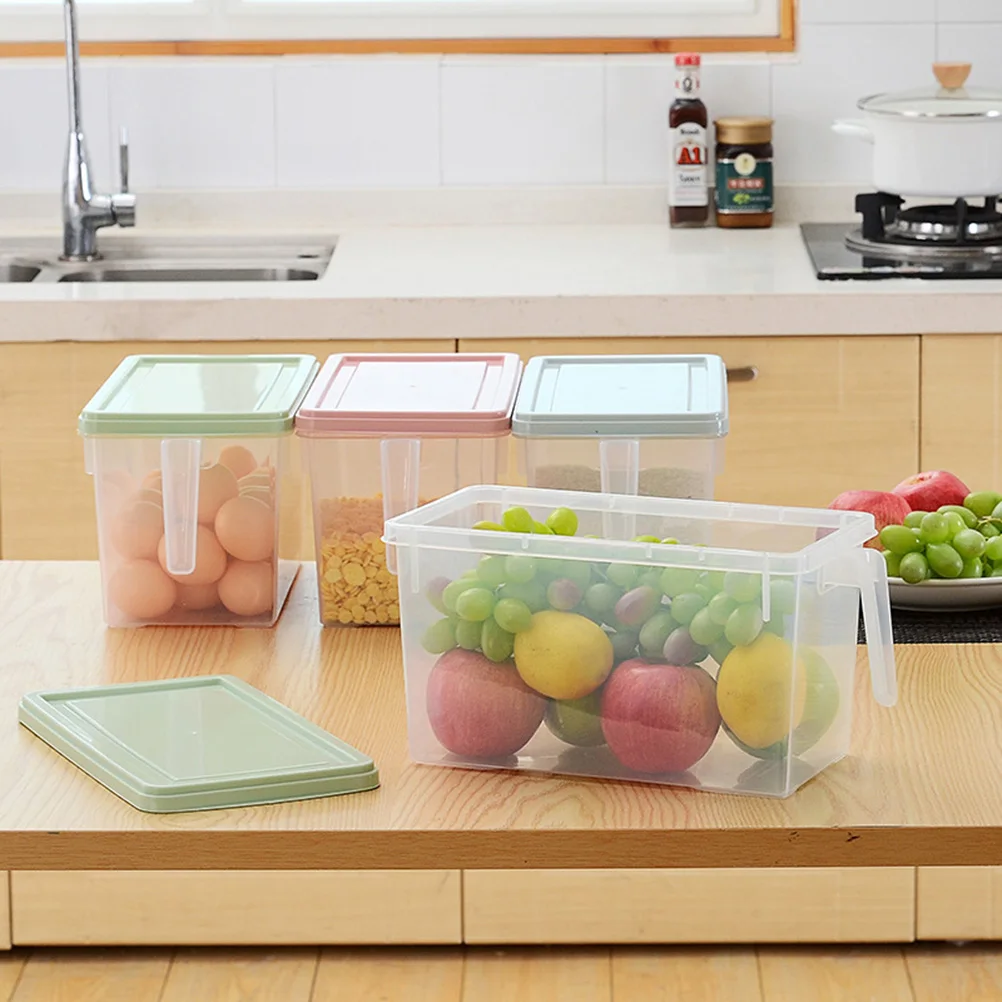 

1Pcs High Quality Refrigerator Rectangular Food Storage Box With Lid Plastic Crisper for Snacks and Groceries