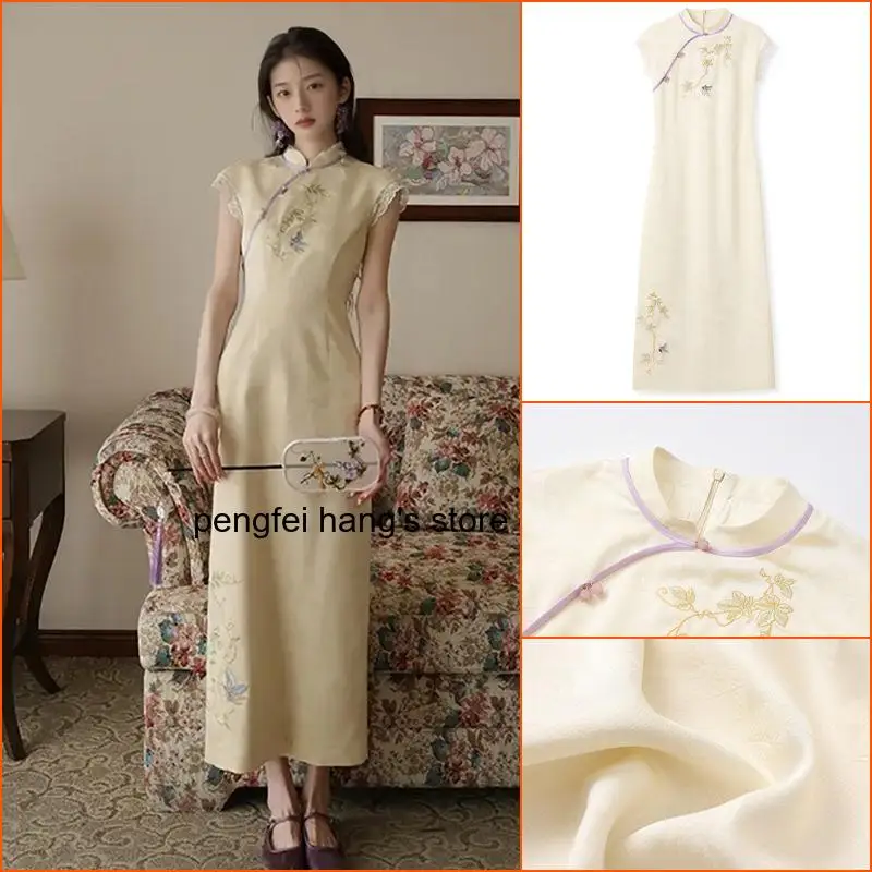 elegante-vestido-qipao-chino-modernizado-para-mujer-verano-nuevo-con-bordado-de-lujo-cuello-alto-manga-con-volantes-vestido-cheongsam-ajustado-para-fiesta