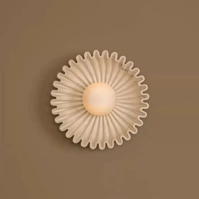 French Ceramic Sunflower Corridor LED Wall Light Modern Atmosphere for Bedroom Restaurant Counter Wall Lamp Bar Lamps Home Decor