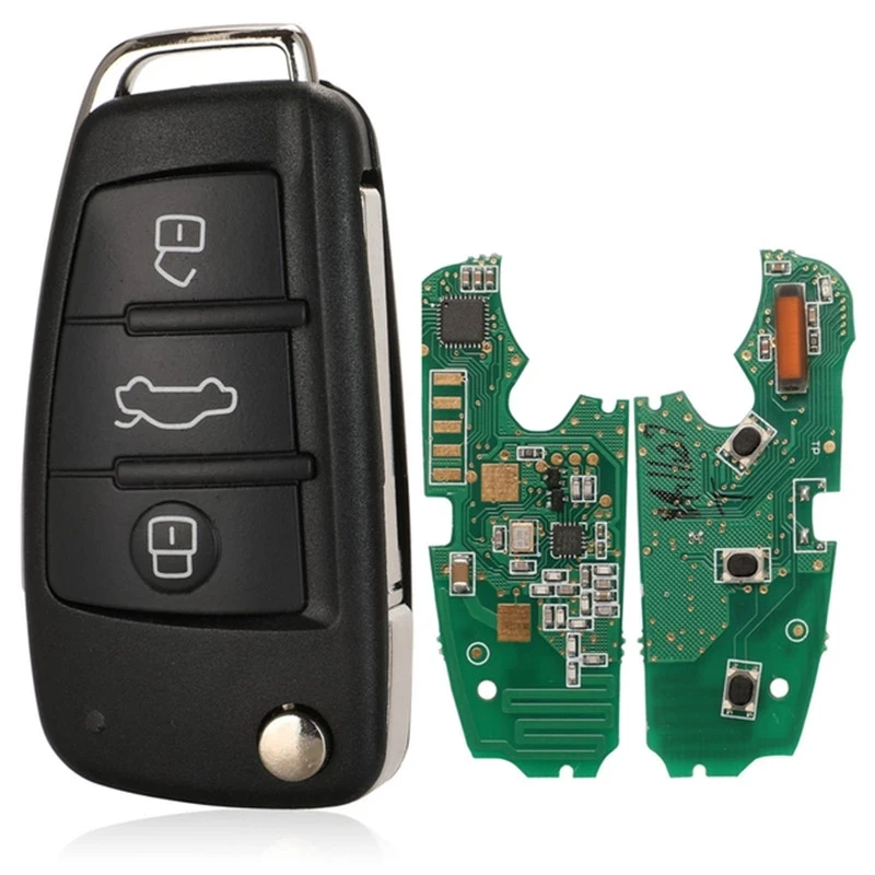 315/433/868MHz 8E Chip 8E0837220Q/M/T/R Af Flip 3 Button Remote Car Key Fob For 2005 - 2011 Audi A6L Q7 8E0837220Q