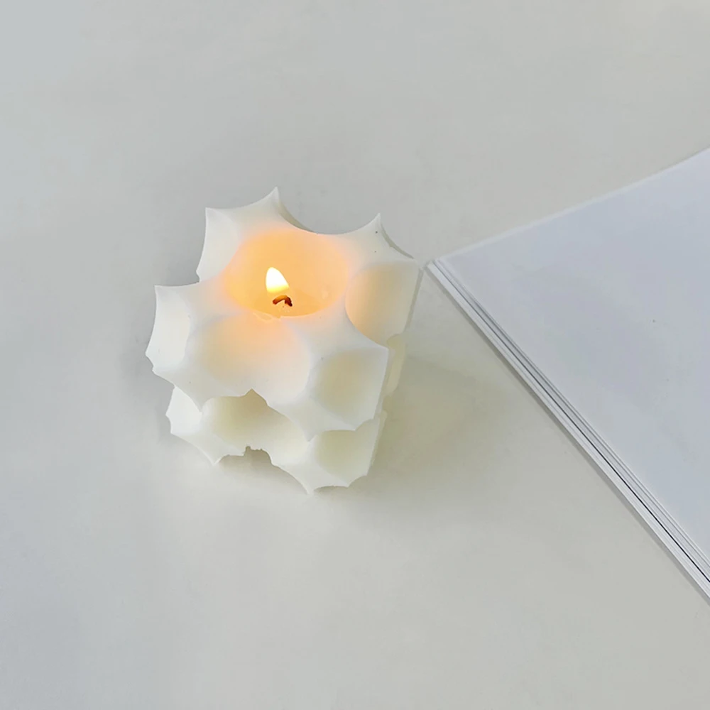 Small Square Geometric Candle Mold INS Aromatherapy Candle Tool Silicone Mold Scented Making Tools 3D DIY Handmade Fragrance