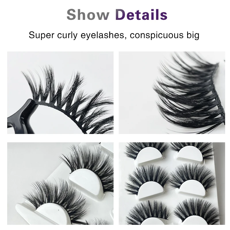 3Pairs 3D Fiber Lashes Natural Eyelashes Dramatic False Eyelashes Faux Cils Makeup Wholesale Fake Eyelash Extension Maquiagem