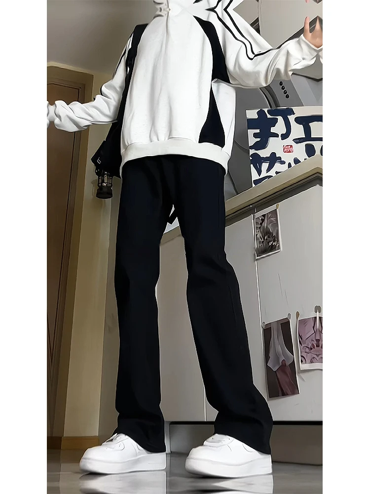 

Bla Straight Leg Jeans Men's Fce Lined Slim Fit Teenager Spring Autumn High Street Vibe Wear Resistant Casual Cotton Denim