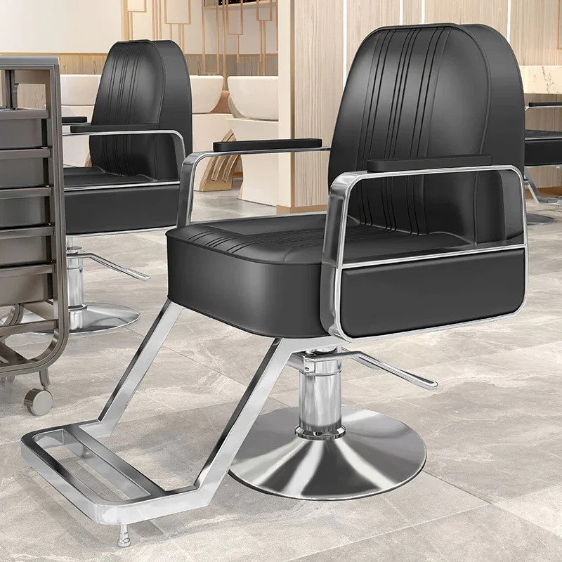 Adjustable Black Barber Chair Comfy Arm Trendy Nordic Hairdresser Chair Premium Modern Poltronas Para Salão De Beleza Furniture