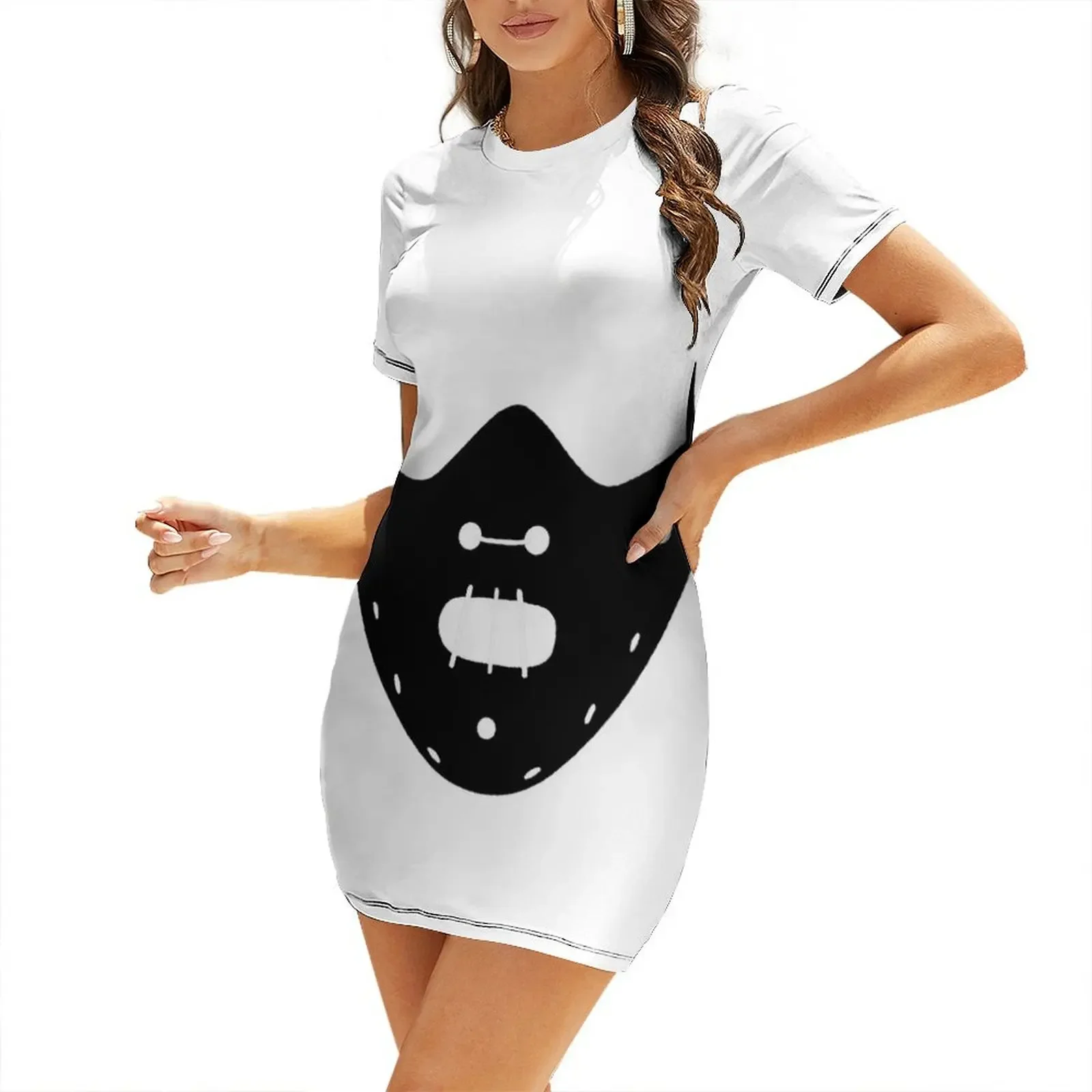 

Hannibal Lecter Mask Short-Sleeved Dress elegant women's dresses for wedding women dresses dresses women summer 2025 Dress