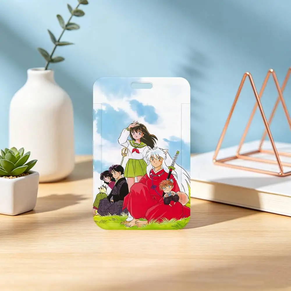 Retro I-Inuyasha Ausweishalter mit Etui für Büro, Schule, Namenskarte und Ausweise – Detail 4