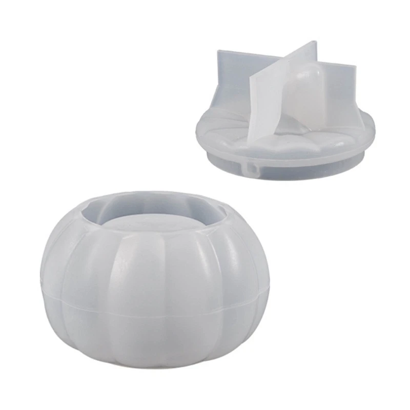 Box Resin Molds Halloween Pumpkin Silicone Jewelry Box with Lid Storage Mould