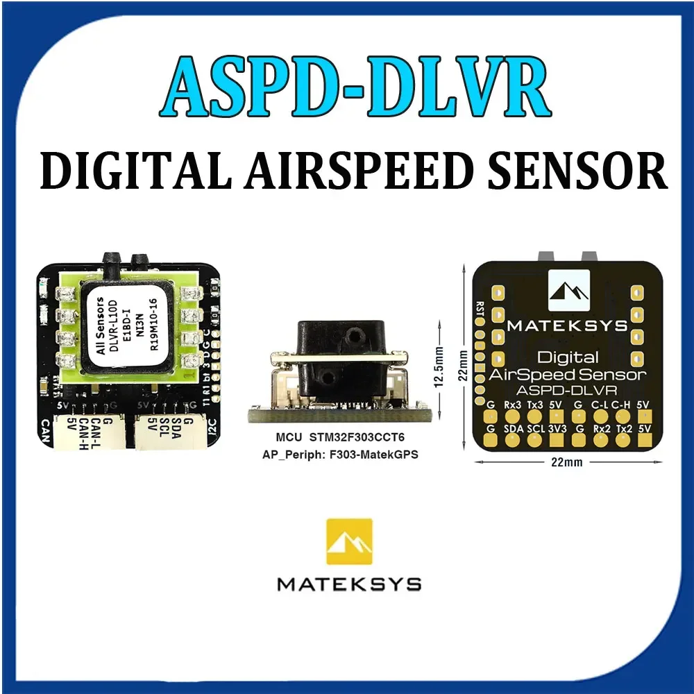 MATEK System DIGITAL FLIGHT SPEED SENSOR ASPD-DLVR ArduPilot AP_Periph F405/F303 CAN node 4.5~5.5V for RC FPV Racing Drone