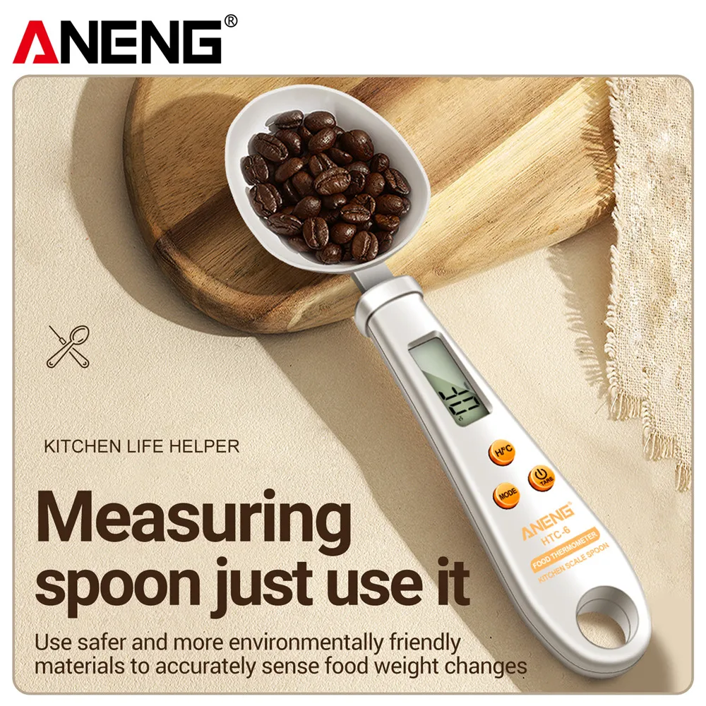 ANENG-Mini báscula Digital HTC-6, termómetro de cocina para barbacoa, carne, pastel, caramelo, freír, parrilla, cena, cucharas de cocina, utensilios para hornear
