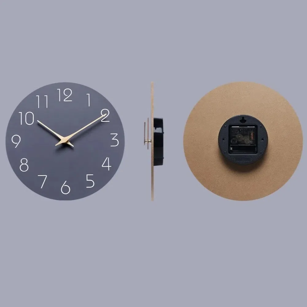 

Decorative 10 Inch Wall Clock Non Ticking Hanging Silent Clock Minimalist Style Round Digital Clock Home Decor