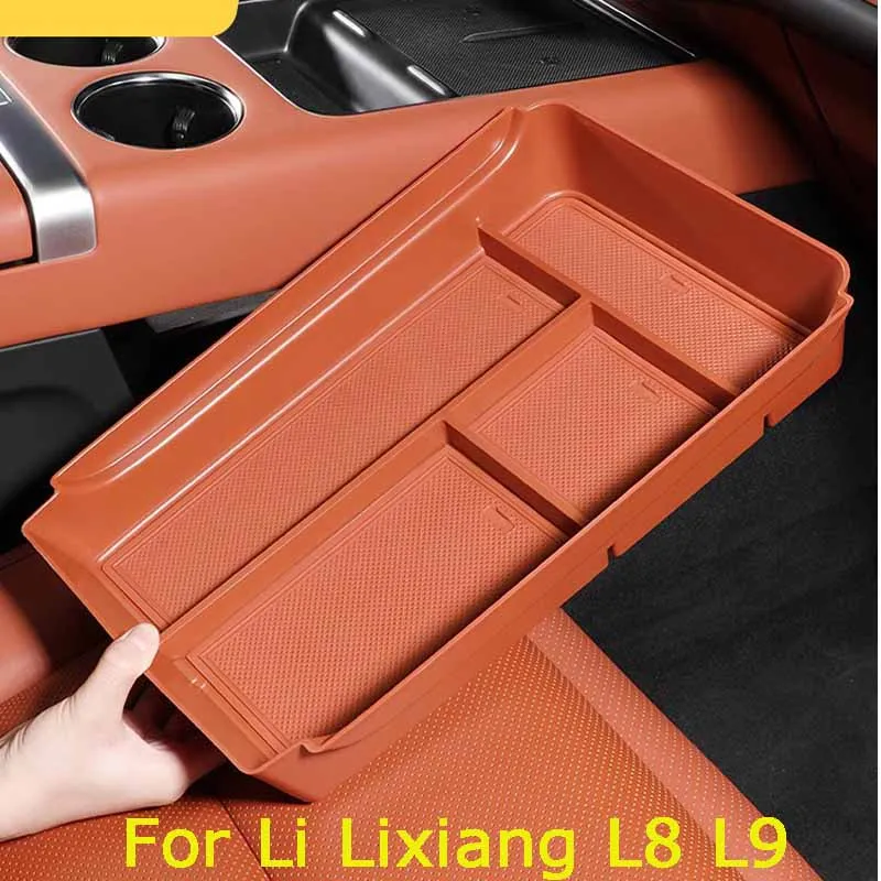 

For LiXiang L8 L9 2023 2024 ABS Alcantara Armrest Storage Box Central Control Storage Box Partition Oddments Box Retrofit