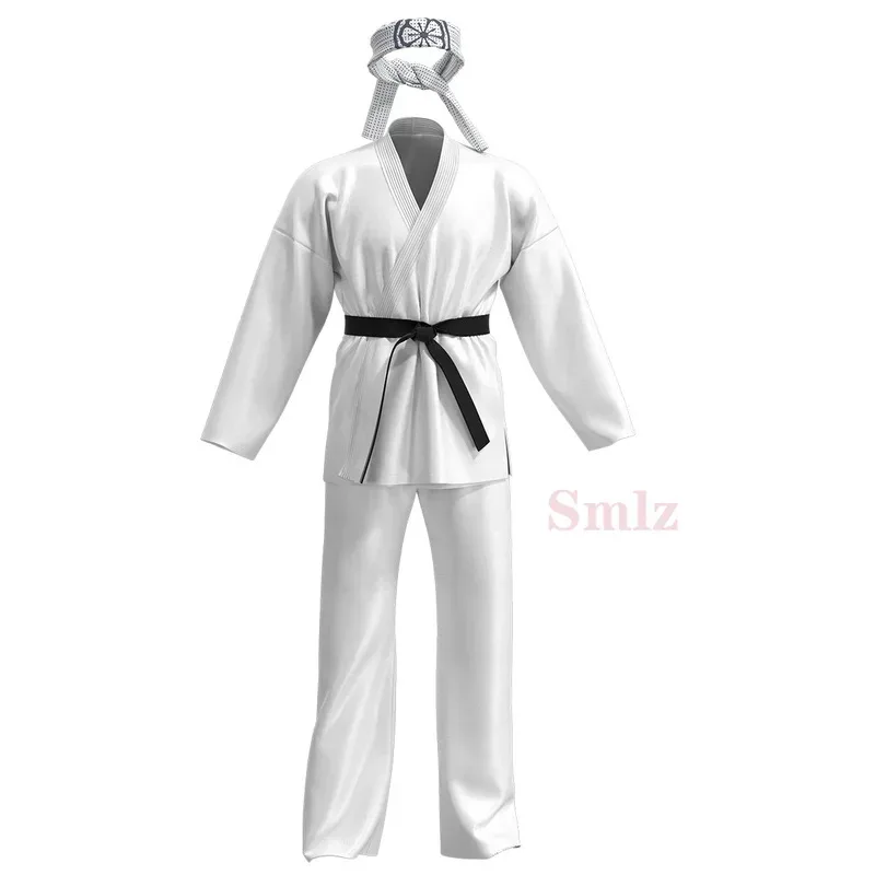 ❤ ❤ 2025 Anime Karate Kid cos Cobra Kai Cosplay disfraz aldult niños Top pantalones trajes Halloween carnaval traje nuevo ★ ☆