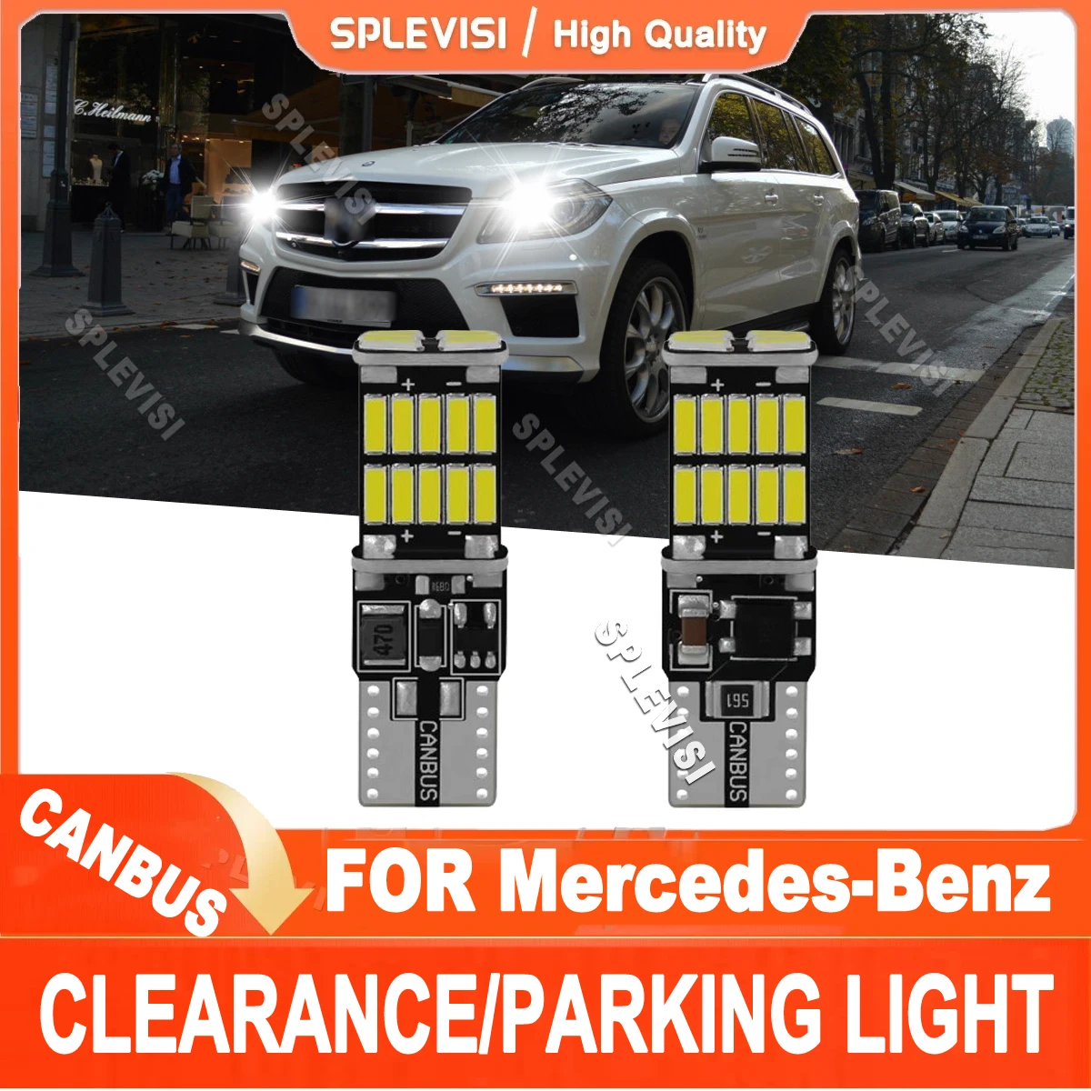 

LED Clearance Lamp Light Bulb W5W T10 White For Mercedes-Benz GL-Class X166 GLK-Class X204 S-Class W220 W221 C216 SL-Class R219