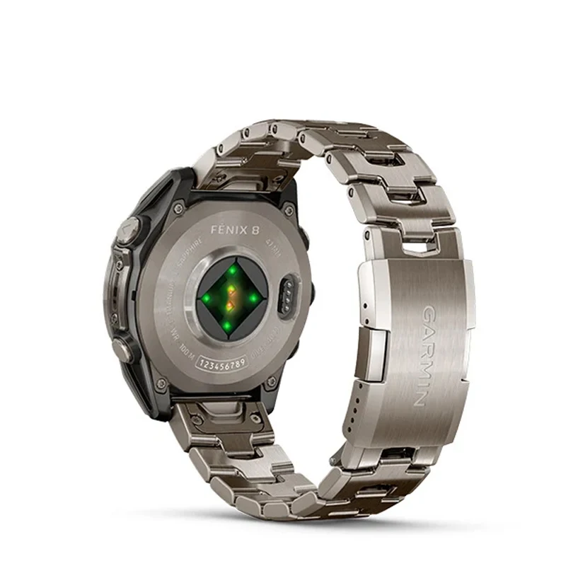 ساعة Garmin fenix 8 - 47 ملم AMOLED الاحترافية للرياضي بعمر بطارية 16 يومًا وكريستال الياقوت 100+ أوضاع رياضية وإطار من التيتانيوم
