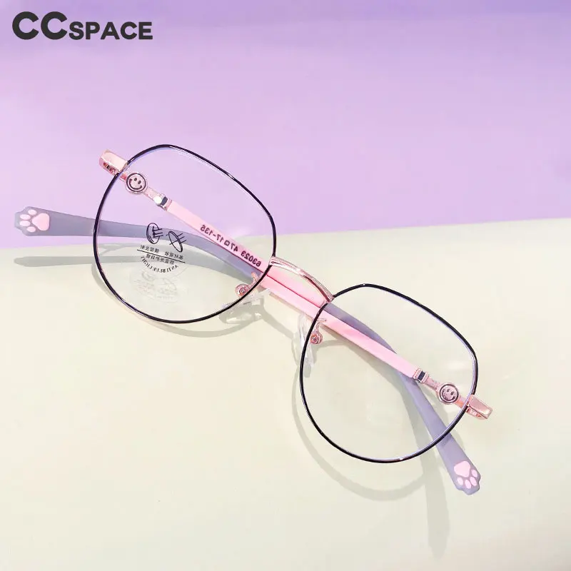 56564 New Fashion Metal Round Cat Claw Optical Glasses Frame for Kid Anti Blue Light Computer Glasses Myopia Glasses