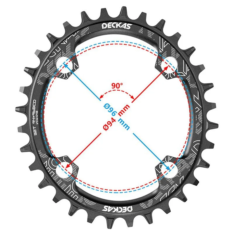 DECKAS 94+96 BCD Bicycle Chainwheel Round/Oval 32T 34T 36T 38T MTB Bike Chainring Mountain Crown for M4000 M4050 GX NX X1 Crank