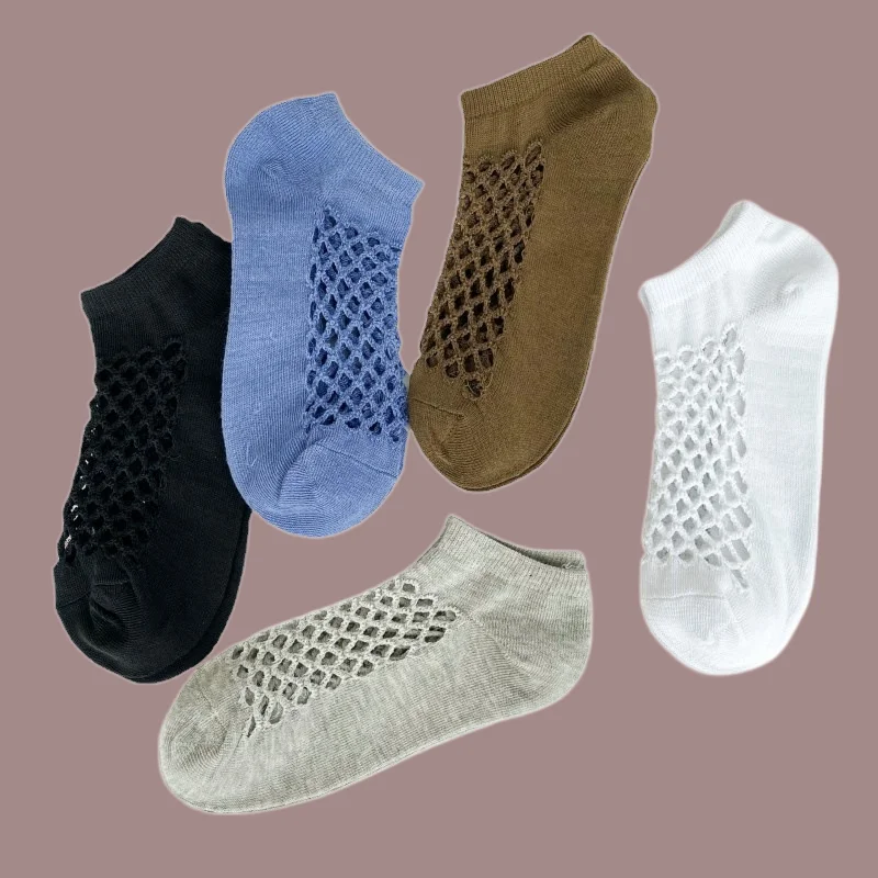 5/10 Pairs New Man High Quality Cotton Short Socks Men Comfortable Casual Sports Ankle Socks Fashion Male Breathable Mesh Socks