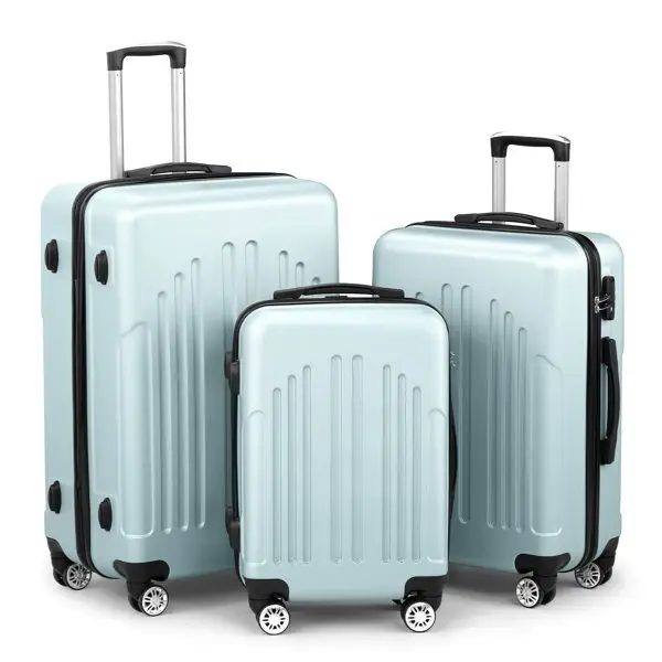 

Luggage Set of 3, ABS+PC Hardside Suitcase Sets with TSA Lock 4 Spinner Wheels, Lightweight Trolley Travel Case for Carry On Che