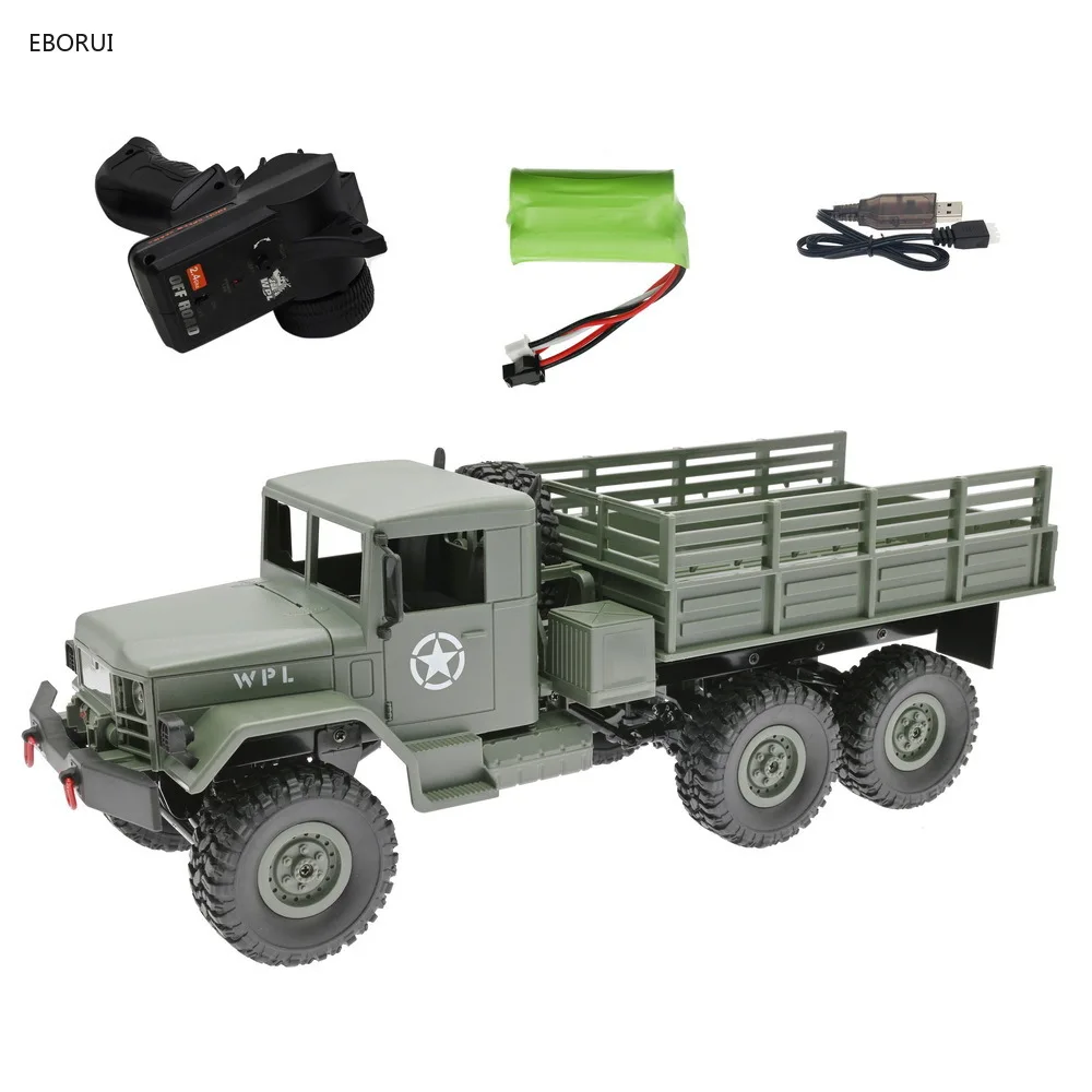 

WPL B16 RC Military Transpotr Truck 1/16 2.4G Full Proportional 6WD Crawler Off Road RC Car With Light RTR Gift Toy for Kids